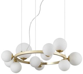 Ideal Lux - LED Csillár zsinóron PERLAGE 11xG9/3W/230V átm. 73 cm arany/fehér