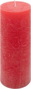Rusztikus gyertya készlet  20 cm Ø 7,5 cm 6 db piros