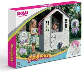 Dolu Gyerek kerti házikó, fehér-rózsaszín