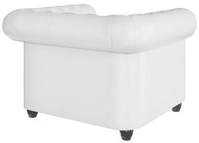 Fehér bőrutánzat fotel York – Ropez