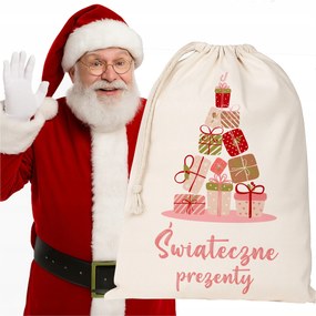 Karácsonyi Ajándéktasak Nagy 60x40 cm Nyomtatott Karácsonyi Ajándékok