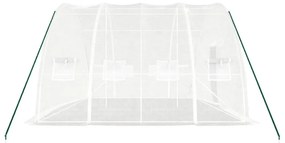 fehér acélvázas melegház 24 m² 6x4x2,85 m
