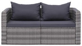 2 db szürke polyrattan kerti sarokkanapé