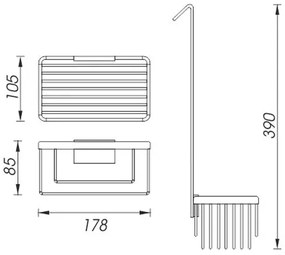 NIMCO Ki 14015H-26 - Zuhany falipolc KIBO fényezett króm