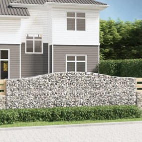 vidaXL 3 db íves horganyzott vas gabion kosár 400x50x120/140 cm