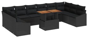 Kert étkező szett 11 pcs Fekete és Barna 100 x 55 x 73 cm