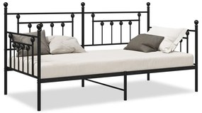 Napágykeret Fekete 90x200 cm Acél
