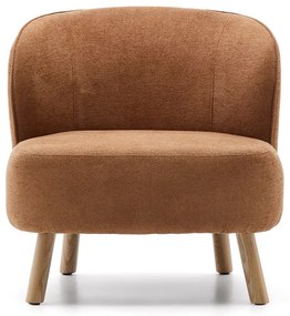 Terrakotta színű zsenília fotel Ulit – Kave Home