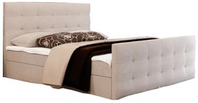 Franciaágy  Boxspring 180 cm Milagros 2 (bézs) (matraccal és tárolóhellyel). 1047235
