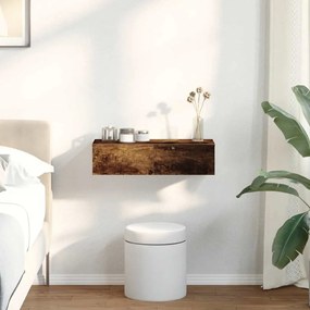 Falipolc fiókokkal füstölt tölgy 60x26,5x15 cm műszaki fa