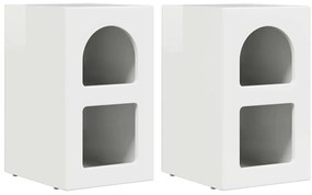 vidaXL Éjjeli asztal 2 pcs Magas Fényű Fehér 29.5 x 35 x 50 cm Faanyag
