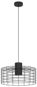 Eglo 43628 - Csillár zsinóron MILLIGAN 1xE27/40W/230V átm. 48 cm fekete