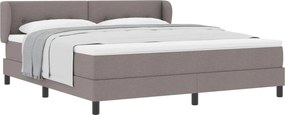 vidaXL Boxrugós ágy matracmal fejtámlával Tópszínű 180 x 200 cm szövet
