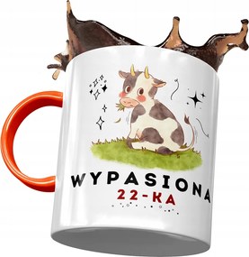 Narancssárga bögre Születésnapra 22 22. 22. fényképes nyomattal