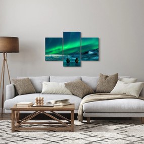 Emberek és az északi fény képe (90x60 cm)