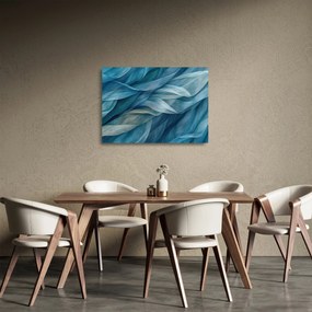 Üveg kép - Kék és fehér fodrok (70x50 cm)
