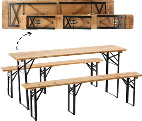 SÖRPAD GARNITÚRA - ASZTAL 177 x 46 x 77 CM + 2 PAD 177 x 23 x 47 CM