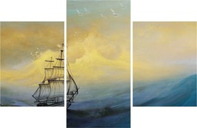 Kép - Egy hajó festménye a tengeren (90x60 cm)