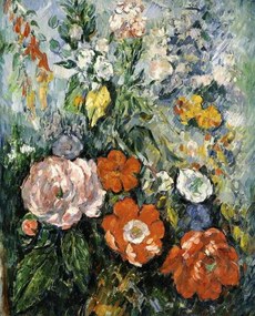 Cezanne, Paul - Festmény reprodukció Bouquet of Flowers, (35 x 40 cm)