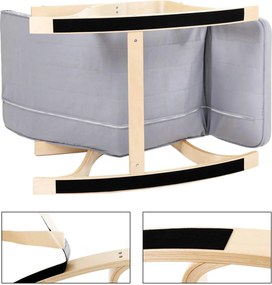 Relaxációs szék, hintaszék állítható lábtartóval, világosszürke