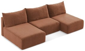 Téglavörös kinyitható-tárolóhelyes sarokkanapé Kalena – Makamii