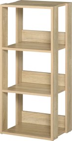 HOMCOM Fali Polc 3 Polccal, Antidöntő Rendszerrel, Csúszásgátló Talppal, 40x29.2x87.9cm | Aosom