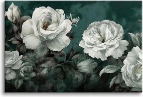 Vászonkép falikép hálószobába bazsarózsa virágok 80x120cm