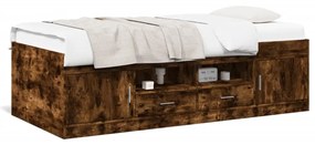 füstös tölgy kanapéágy fiókkal matrac nélkül 75x190 cm