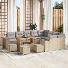 Kerti Kanapé Szett párnával 13 pcs Beige és Világosszürke