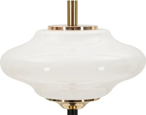 Fehér-fekete asztali lámpa üveg búrával (magasság 46 cm) Vintage – Mauro Ferretti