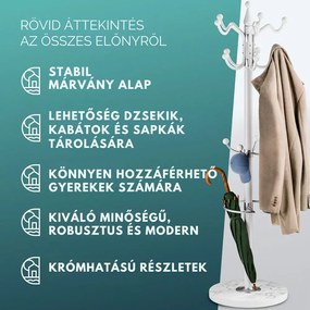 TENZY fogas márvány talapzattal, 37x173cm, fehér Casaria