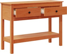 vidaXL Konzolasztal Faggyú barna 100 x 35 x 75 cm Szilárd Fenyőfa