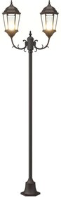 Kert Világítóoszlop 2-Lámpás E27 Bronz 220 cm Alumínium