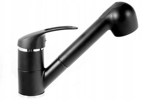Gamma Shower mosogató csaptelep kihúzható zuhanyfejjel (matt fekete)