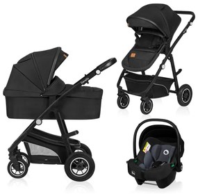 Lionelo - 3 az 1-ben kombinált babakocsi BIANKA Fekete ónix