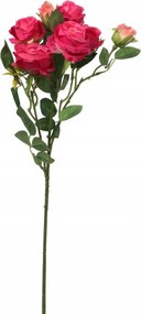 Sötét Rózsaszín Dekorációs Ág 5 Rózsa Csokor Nappaliba 64cm