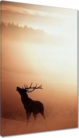 Vászonkép 80x120 Szarvas az erdő szélén