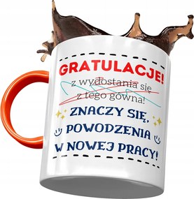 Narancssárga bögre Búcsú a munkából Ajándék Nyomtatott Fotóval