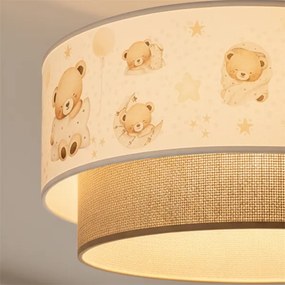 Brilagi- LED gyerek csillár zsinóron BOBO 1xE27/60W/230V átm. 40 cm fehér/bézs./mackó.