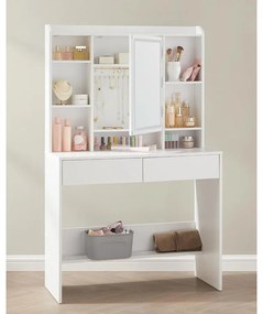 Fésülködőasztal LED világítással, fehér