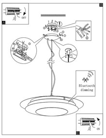 Eglo 96979 - MONEVA-C LED RGB függeszték 1xLED/27W/230V