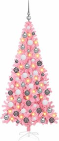 vidaXL Karácsonyfa 300 LED-del állvánnyal Rózsaszín 180 cm PVC