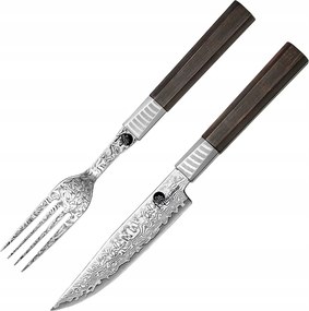 Dellinger Damascus VG-10 prémium damaszkuszi kés-villa készlet