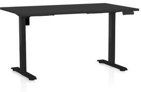 OfficeTech B állítható magasságú asztal, 120 x 80 cm, fekete alap, fekete