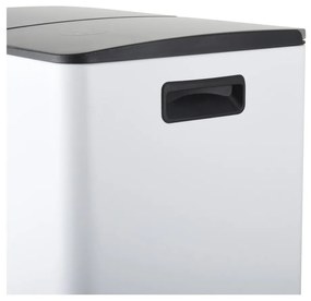 Matt fehér acél szelektív pedálos szemetes 2x20 l Aliya – Spirella