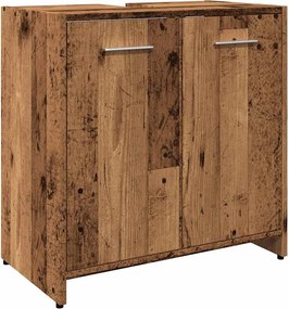 vidaXL antik fa színű szerelt fa fürdőszobai mosdószekrény 60x33x60 cm