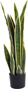 Outsunny Műanyag Sansevieria Cserépben, Beltéri és Kültéri Növény 21 Levéllel (Ø15cm x 77cm) | Aosom