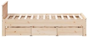 tömör fenyőfa fejtámlás ágykeret matrac nélkül 120 x 200 cm