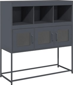 vidaXL antracit hidegen hengerelt acél tálalószekrény 100,5x39x107 cm