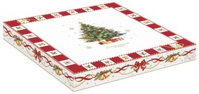 Karácsonyi porcelán két emeletes süteményes állvány díszdobozban Christmas Tale